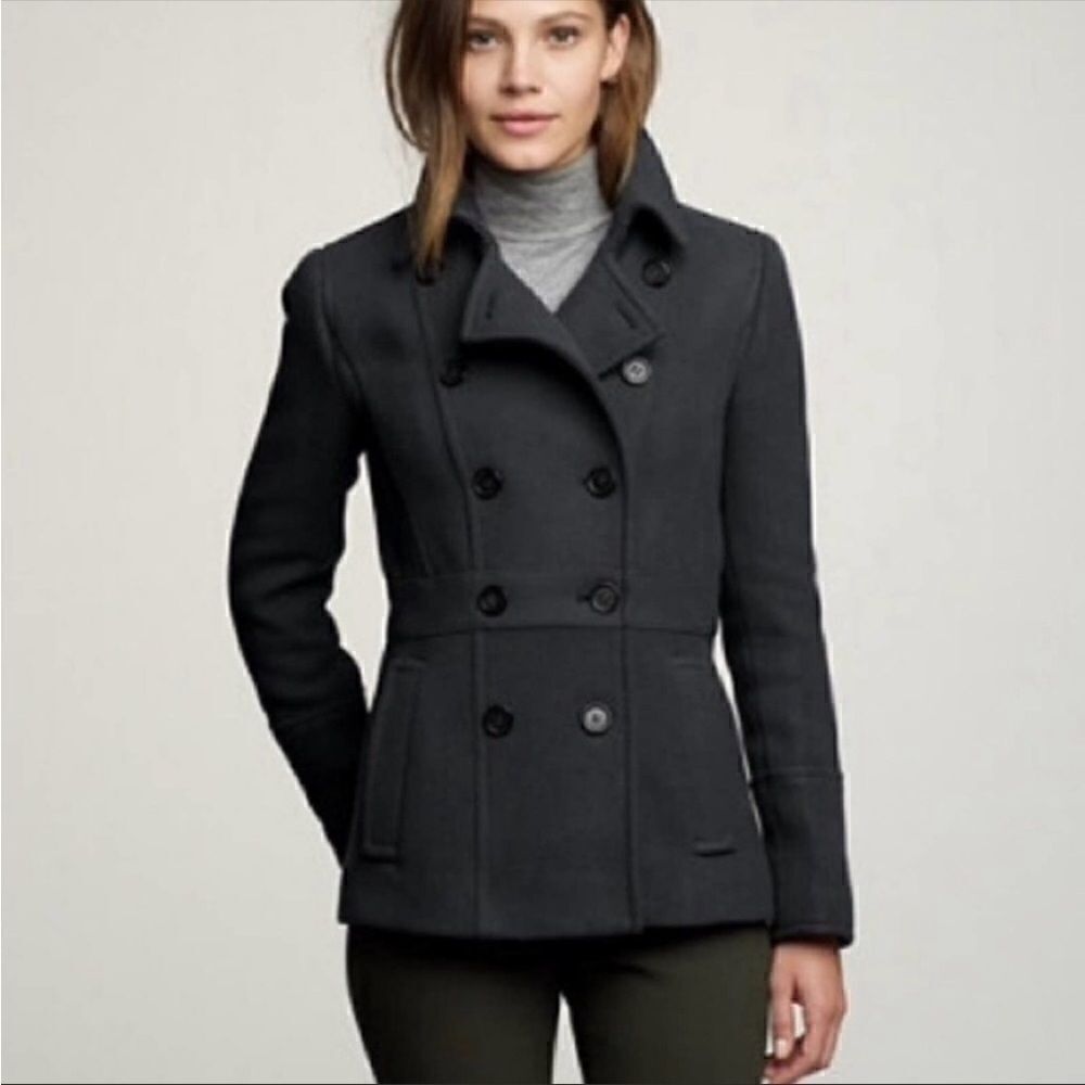 J. CREW Gray Wool Stadium Cloth Nello Gori Peacoat Jacket Blazer Double Breasted - Picture 2 of 8